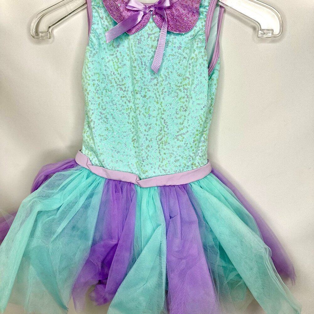 Blue Sequin Collared Tutu Dress